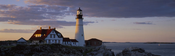 Lighthouse on the coast, Portland Head Light, Cape Elizabeth, Cumberland County, Maine, USA