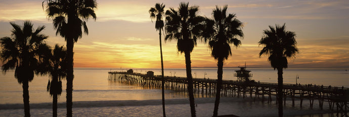 Silhouette of a pier, San Clemente Pier, Los Angeles County, California, USA