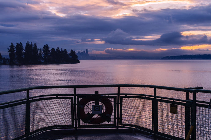 Ferry in the ocean, Puget Sound, Seattle, King County, Washington State, USA