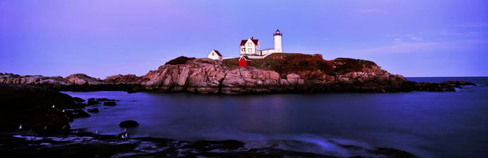 Lighthouse at a coast, Nubble Lighthouse, Cape Neddick, York, York County, Maine, USA