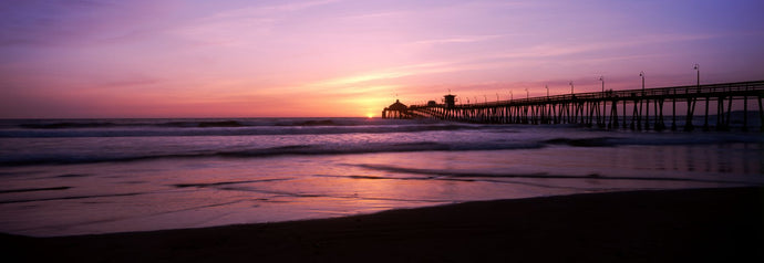 Pier in the pacific ocean at dusk, San Diego Pier, San Diego, California, USA