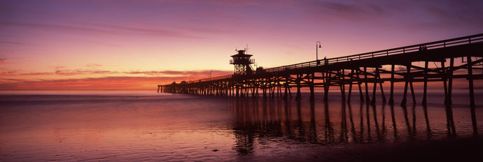 Silhouette of a pier, San Clemente Pier, Los Angeles County, California, USA