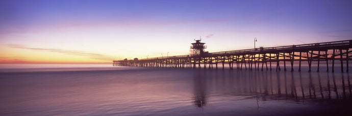 Silhouette of a pier, San Clemente Pier, Los Angeles County, California, USA