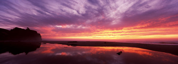 Sunset over Pomponio State Park, San Mateo County, California, USA