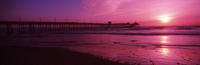 Pier in the pacific ocean at dusk, San Diego Pier, San Diego, California, USA