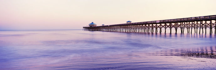 Pier in the ocean, Folly Beach Fishing Pier, Folly Beach, Folly Island, Charleston County, South Carolina, USA