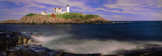 Lighthouse at a coast, Nubble Lighthouse, Cape Neddick, York, York County, Maine, USA