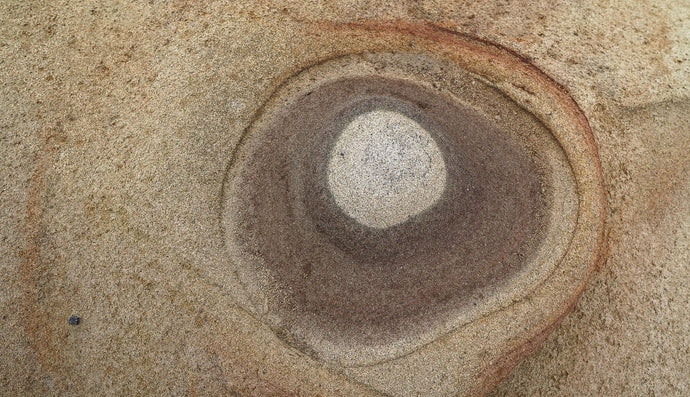 Water erosion of sandstone near tidal pool pacific coast, Point Lobos State Reserve, Monterey County, California, USA