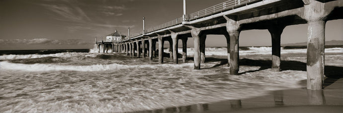 Low angle view of a pier, Manhattan Beach Pier, Manhattan Beach, Los Angeles County, California, USA