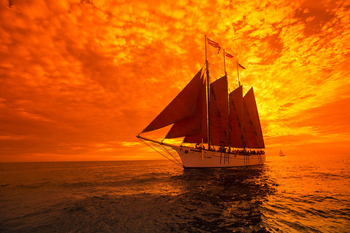 Tourists on sailboat in the Pacific Ocean, Dana Point Harbor, Dana Point, Orange County, California, USA