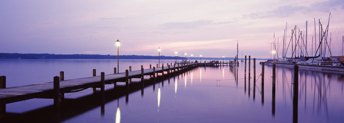 Pier over a lake, Lake Starnberg, Munich, Bavaria, Germany